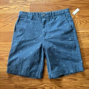 NWT Men's Blue Anchor Print Shorts Sz 30 Preppy Nautical Classic Coastal Summer